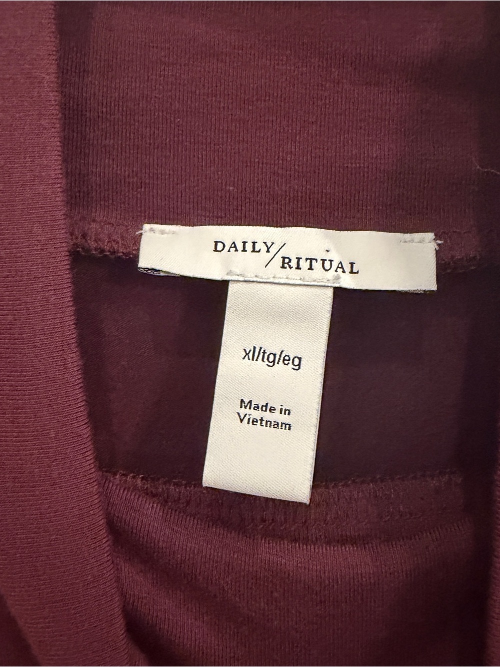 Daily Ritual Mock Neck Poncho Batwing Top XL Deep Burgundy Cozy Loungewear‎ - Picture 5 of 5